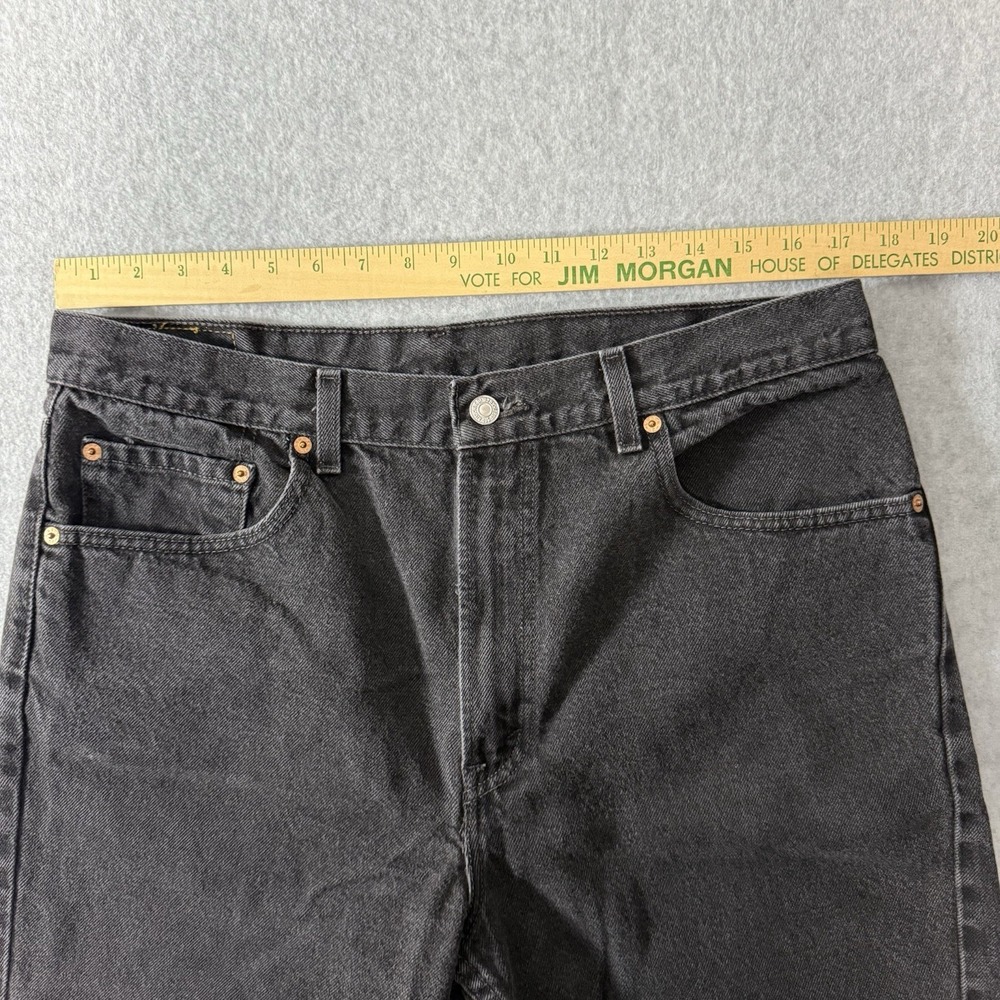Vintage Levis Shorts Mens 36 Black Denim 505 Y2K Jeans Regular Fit Jorts Biker - Picture 6 of 8
